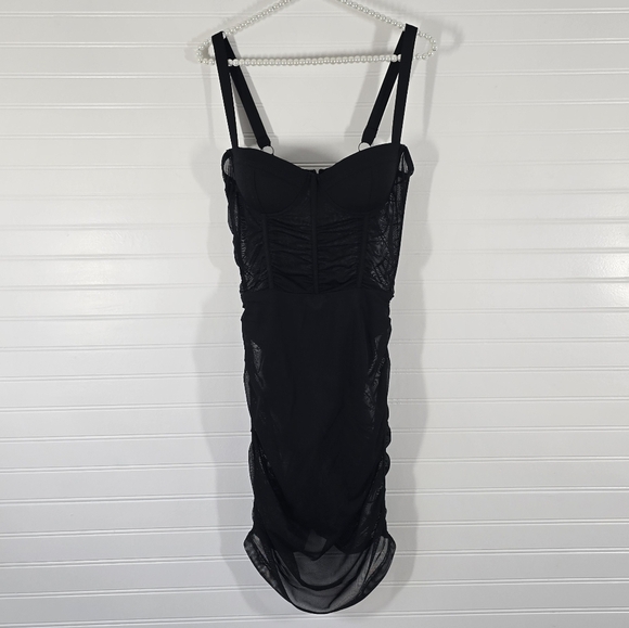 Heiress Beverly Hills Black Mesh Bodycon Corset Sheer Dress XS - Picture 5 of 13